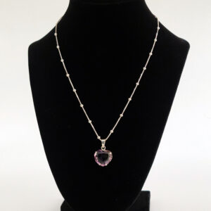 Sterling Silver Solitaire Ametrine Pendant Necklace
